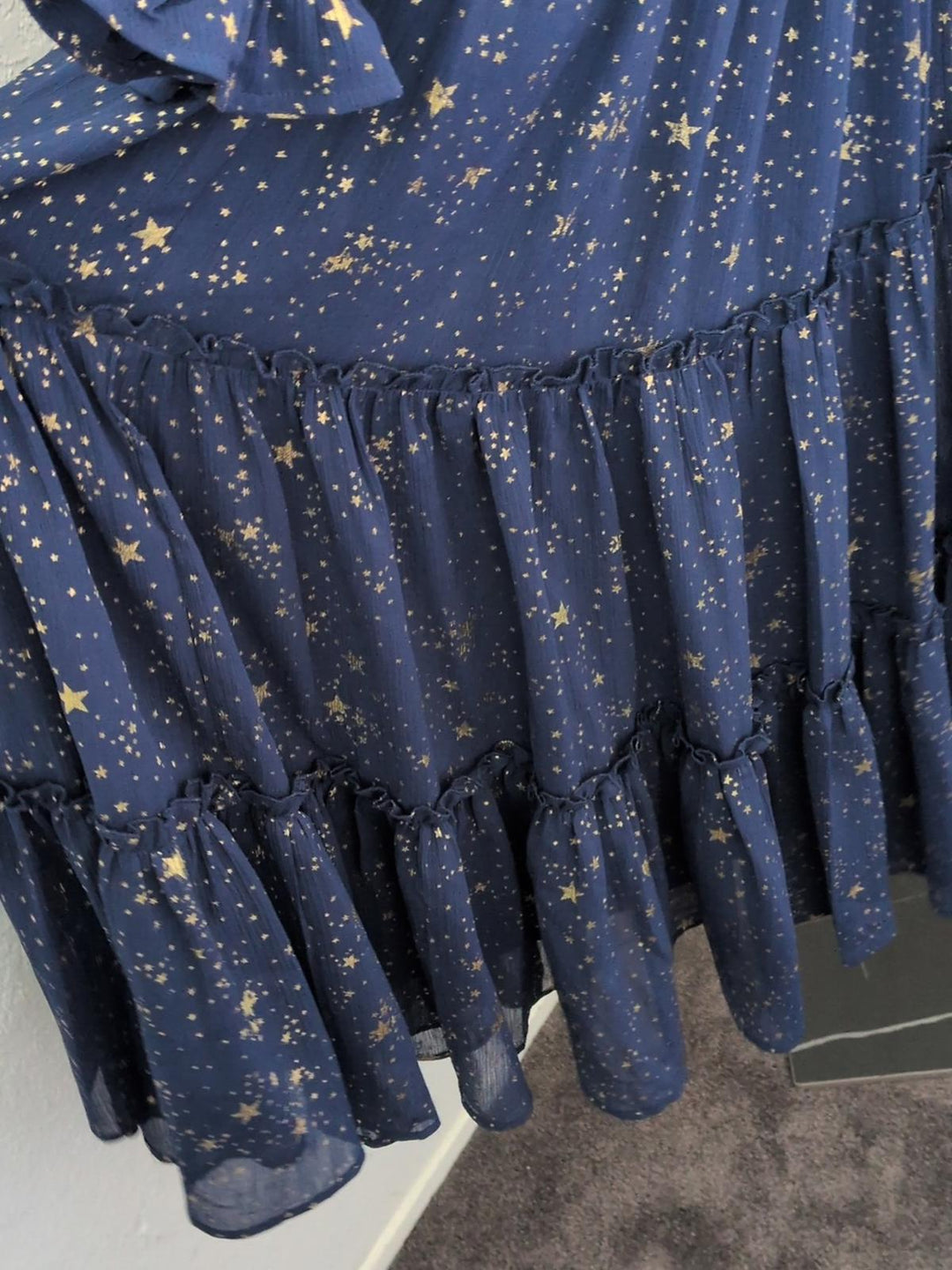 Ivy City Co Starry Nights Dress In Blue And Gold  - Large