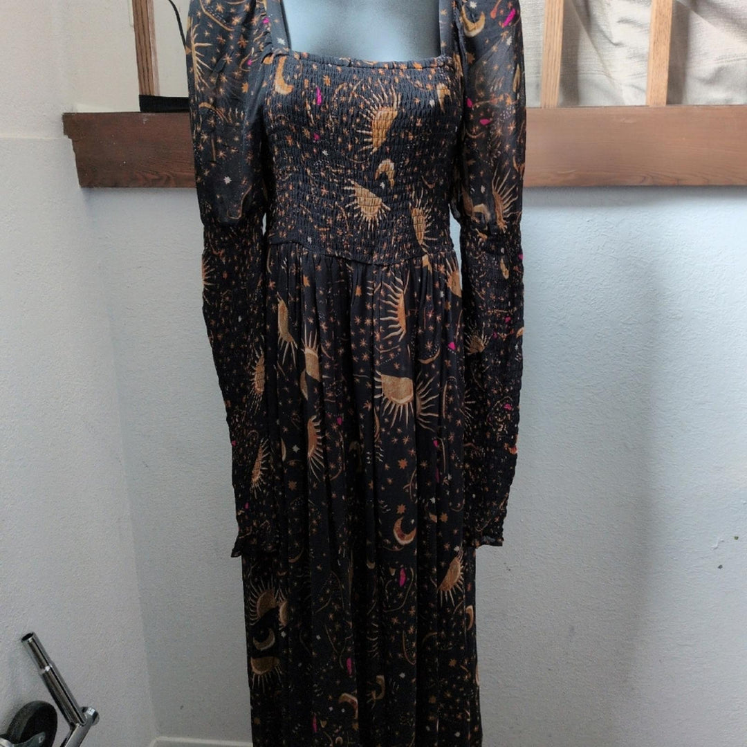 Farm Rio Celestial Chiffon Midi Dress - Extra Small