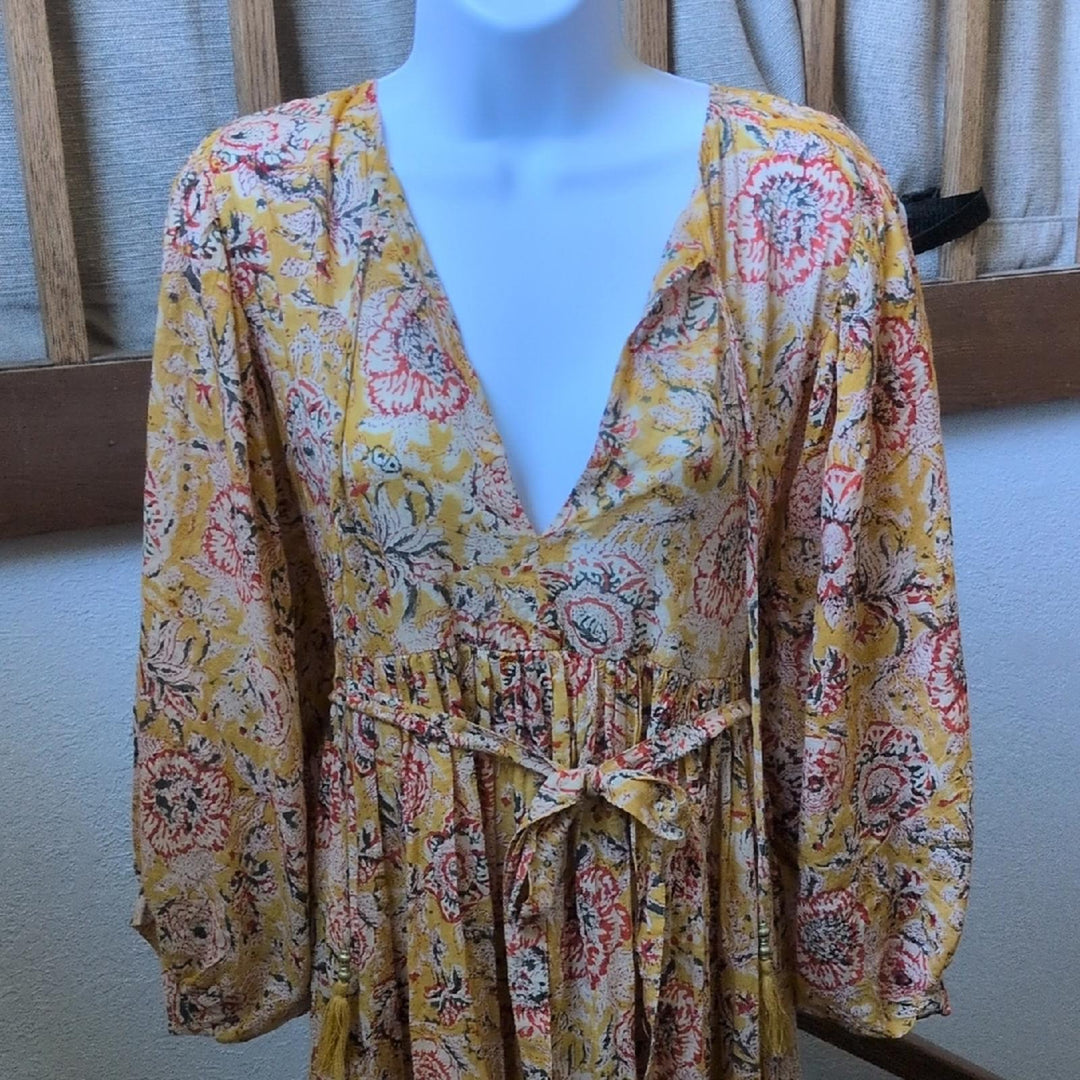 gardenbelle Emilia Hand Block Printed Organic Cotton Maxi Dress