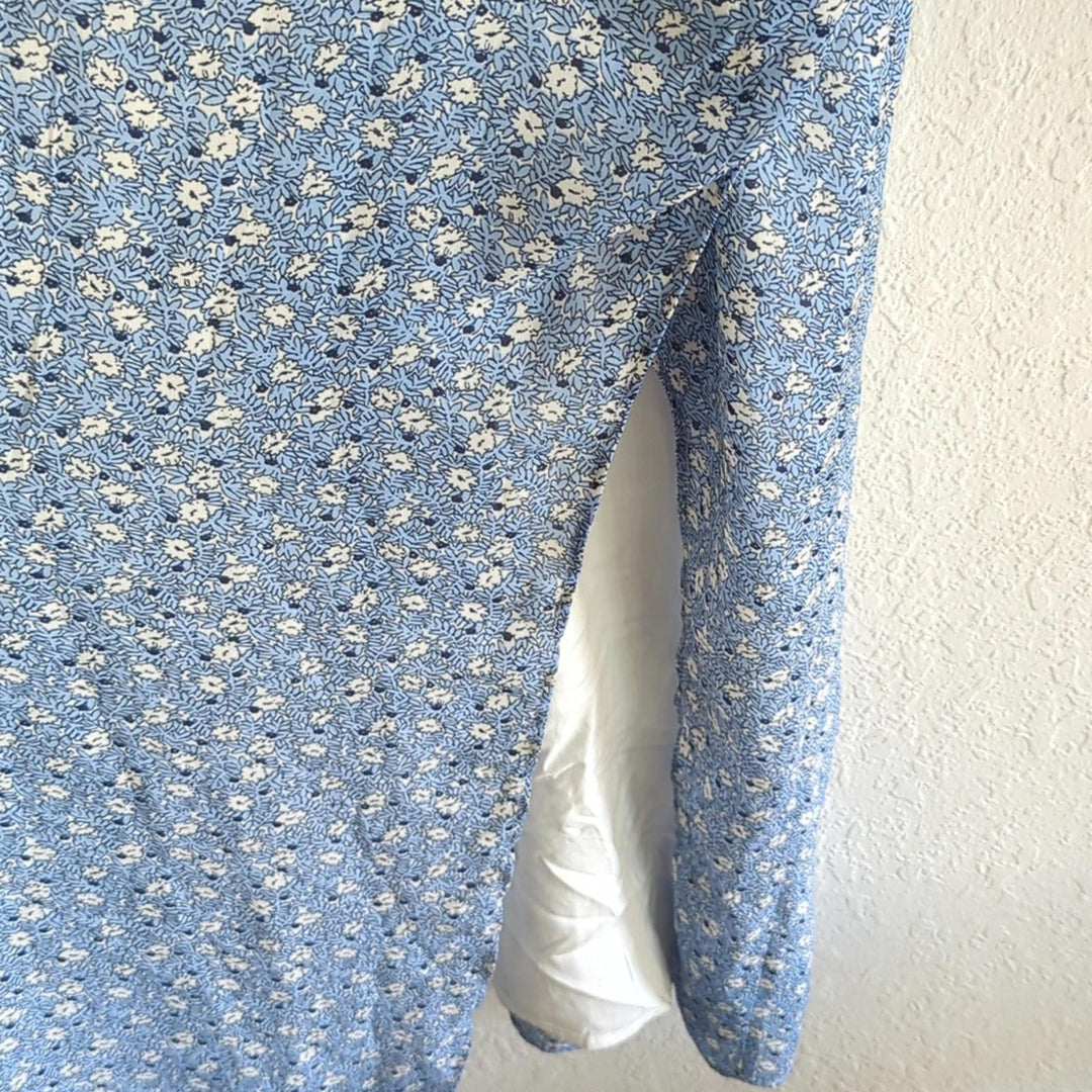 Abercrombie Long sleeve blue floral midi dress