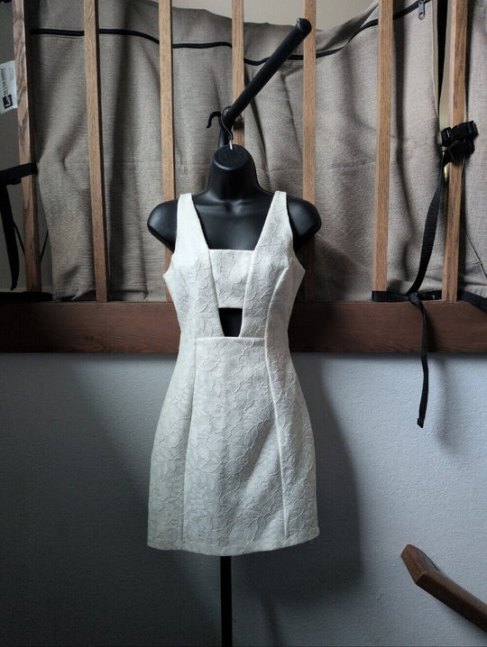 Topshop White Cutout Floral Mini Dress Size 2