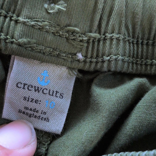 Boys Crewcuts Green Khaki Shorts - Boys 10