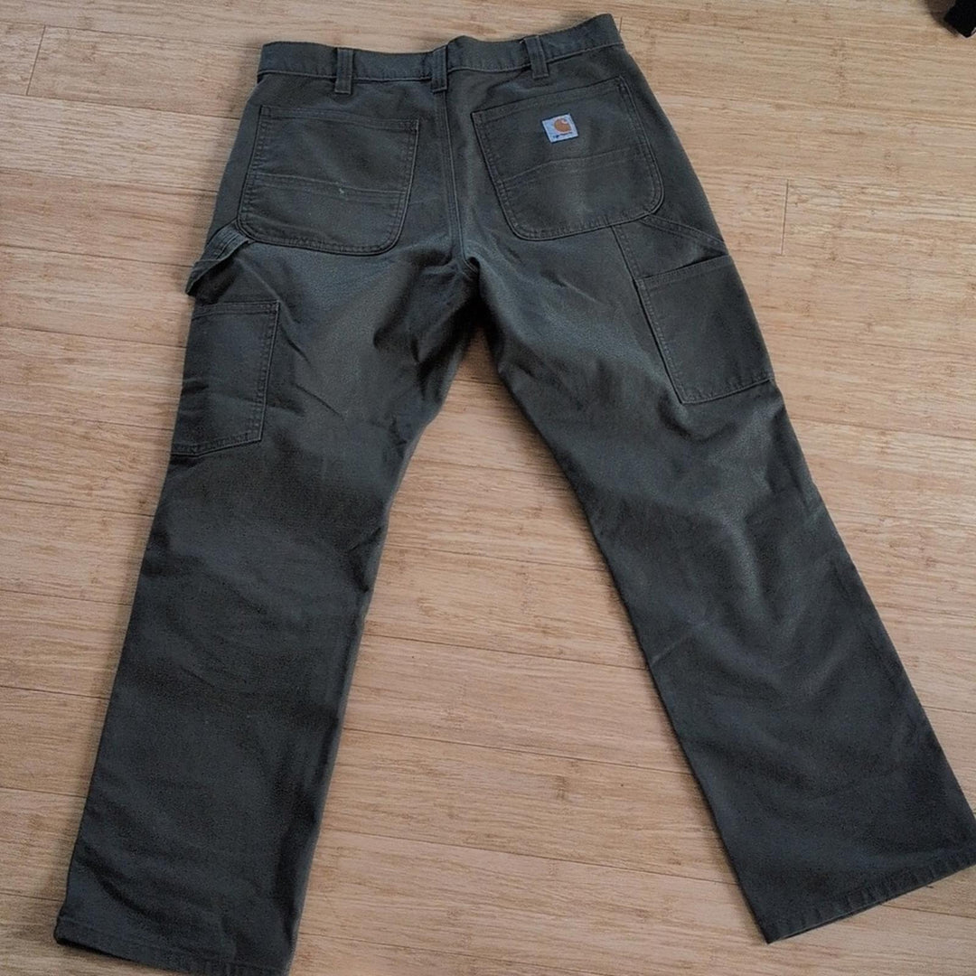 Men's Rugged Flex Relaxed Fit Olive Duck Utility Work Pant Size 32 X 30