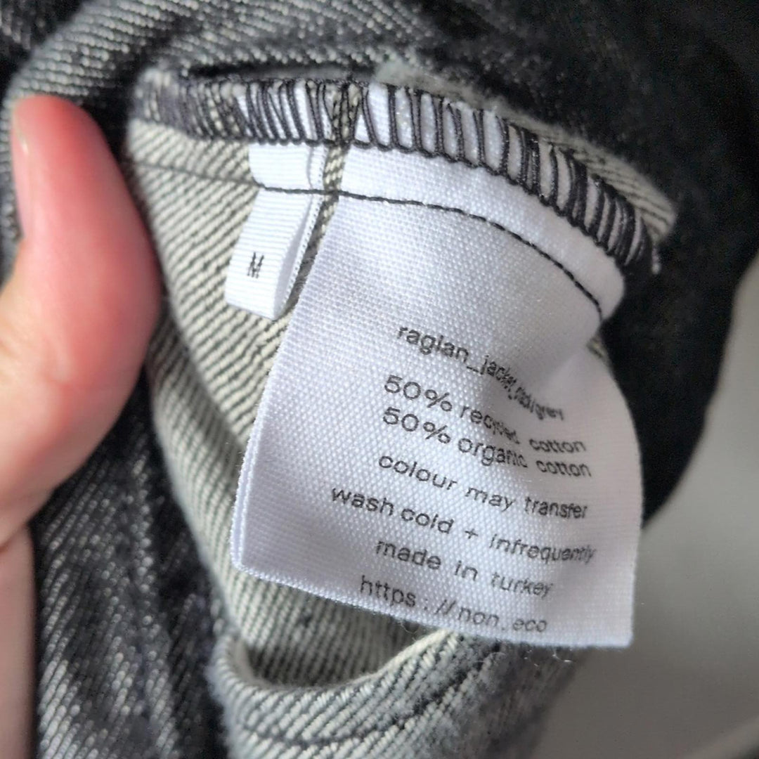 non SSENSE Exclusive Black &Gray Raglan Denim Jacket By Nonfiction - Medium
