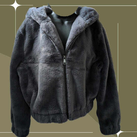 Avec Les Filles Faux Fur Zip-Up Jacket