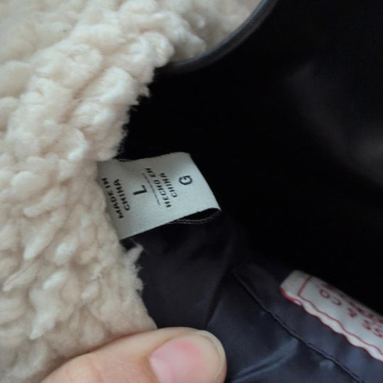 Levi's Diamond Sherpa Long Quilted Parka With Hood - Large