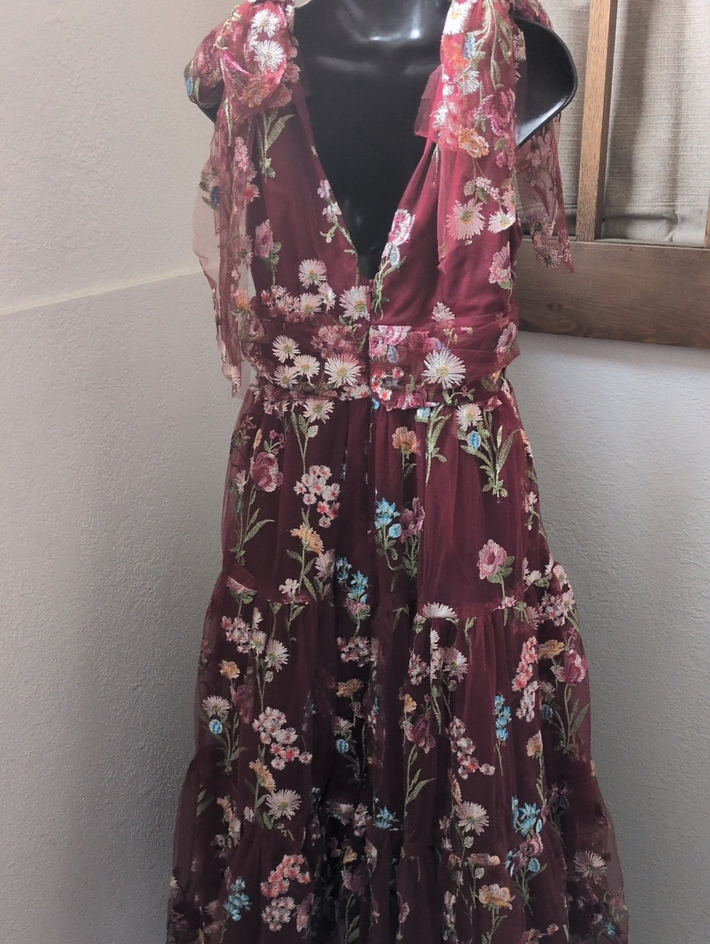 Jessakae Margaret Floral Tie Strap Dress - Small