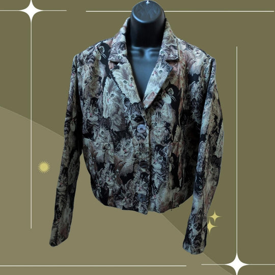 Fashion Brand Company Cropped Kitty Blanket Jacket - Medium