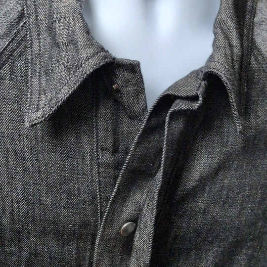 non SSENSE Exclusive Black &Gray Raglan Denim Jacket By Nonfiction - Medium
