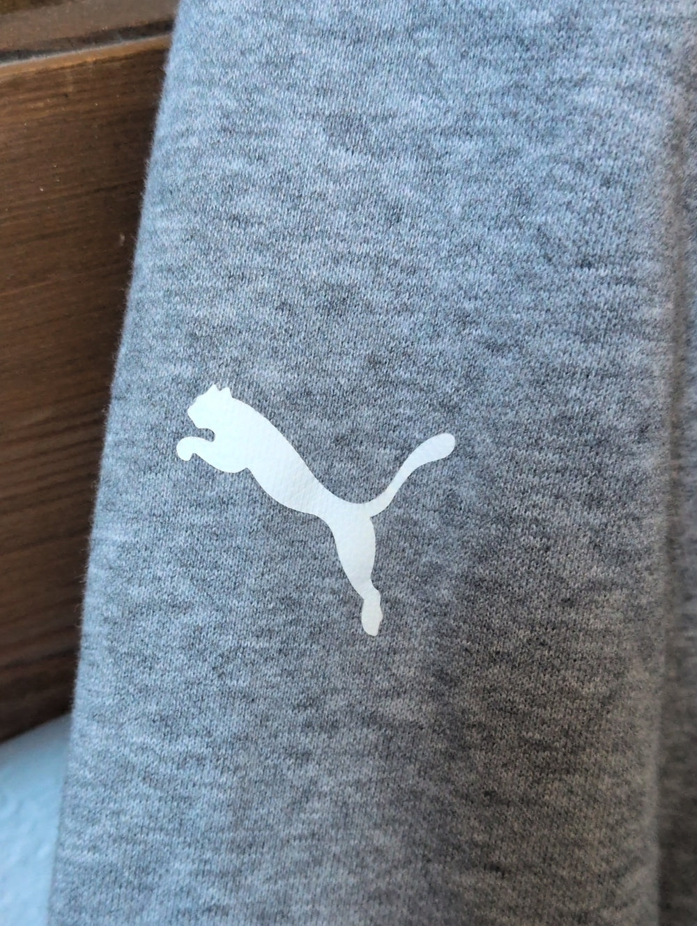 PUMA BMW M Motorsport Essentials Fleece Hoodie in medium heather gray- small