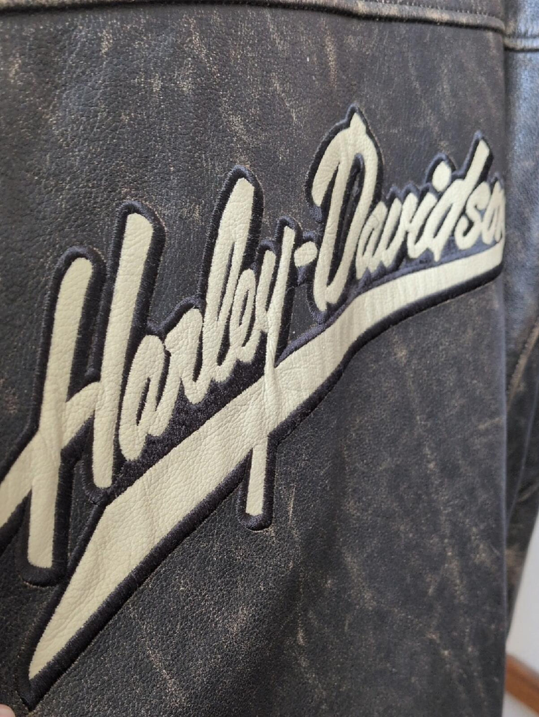 Harley Davidson 2004 Brown Leather Motorcycle Jacket - Medium