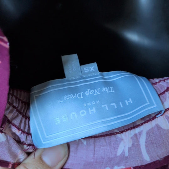 Hill House Home Ellie Nap Dress In Botanical Burgundy Floral - Extra Small