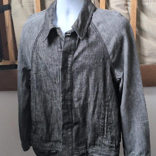 non SSENSE Exclusive Black &Gray Raglan Denim Jacket By Nonfiction - Medium