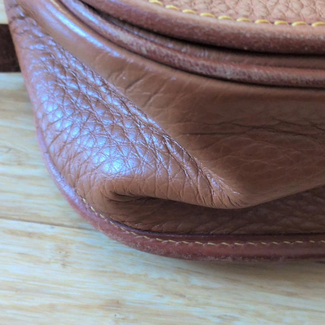 Vintage Dooney And Bourke All Weather Leather Western Leather Saddle Bag