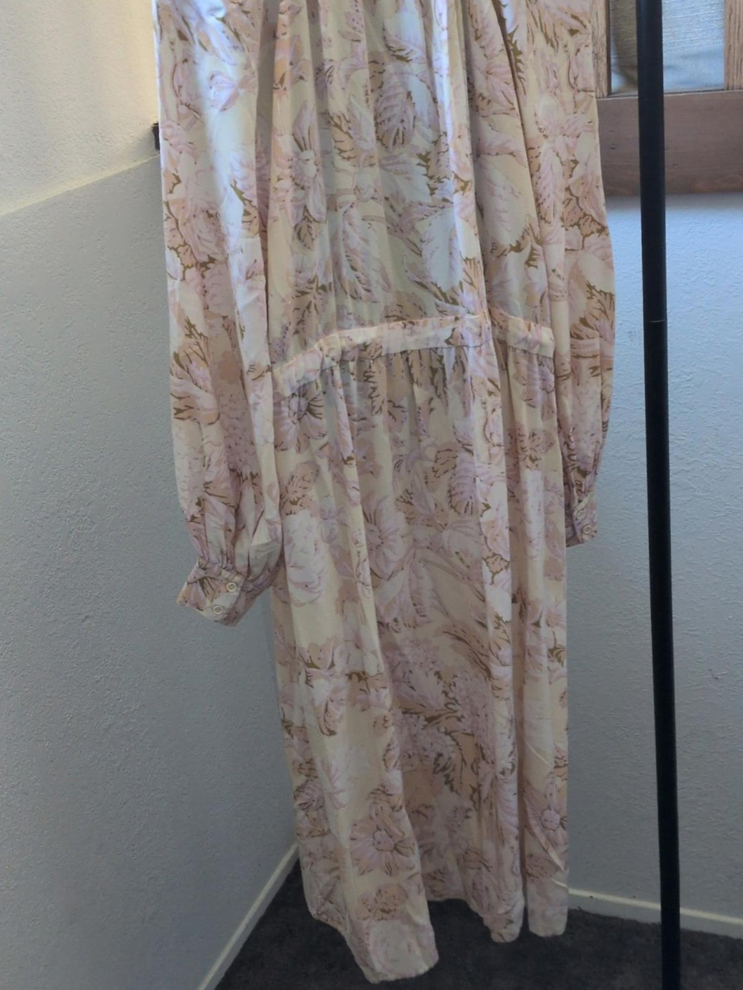 Stine Goya Lydia silk floral long-sleeve midi dress - Medium
