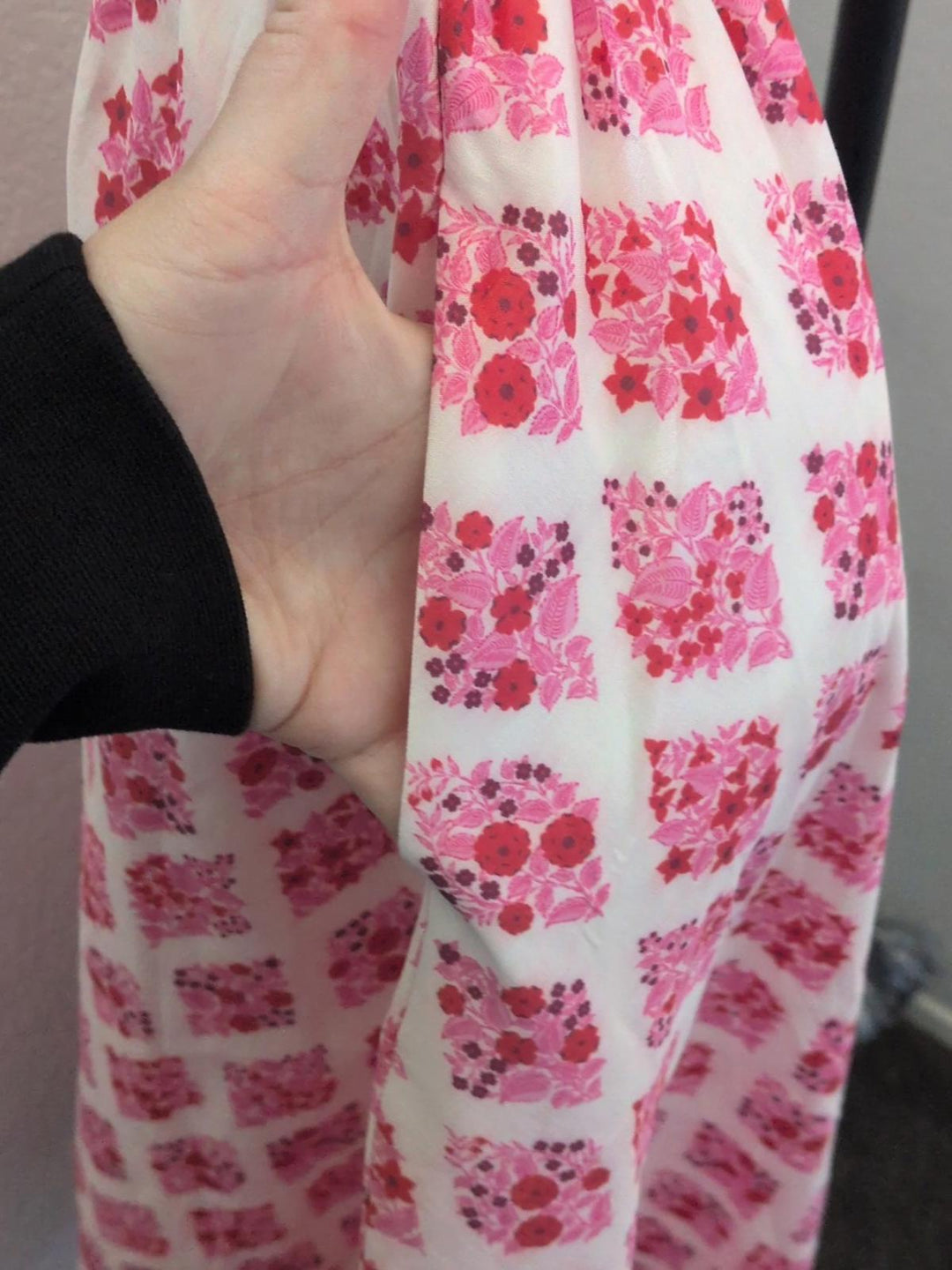Ivy City Co Kylie Dress In Pink And Red Lattice Floral - XXS