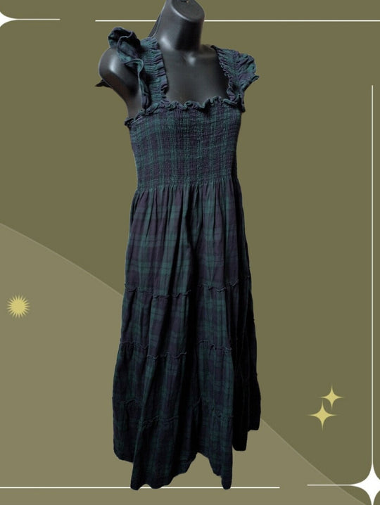 Hill House Ellie Blackwatch Tartan Plaid Dress Size M