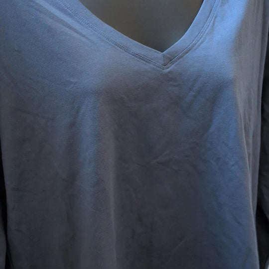 Blue Athleta V-neck Long Sleeve Shirt - L