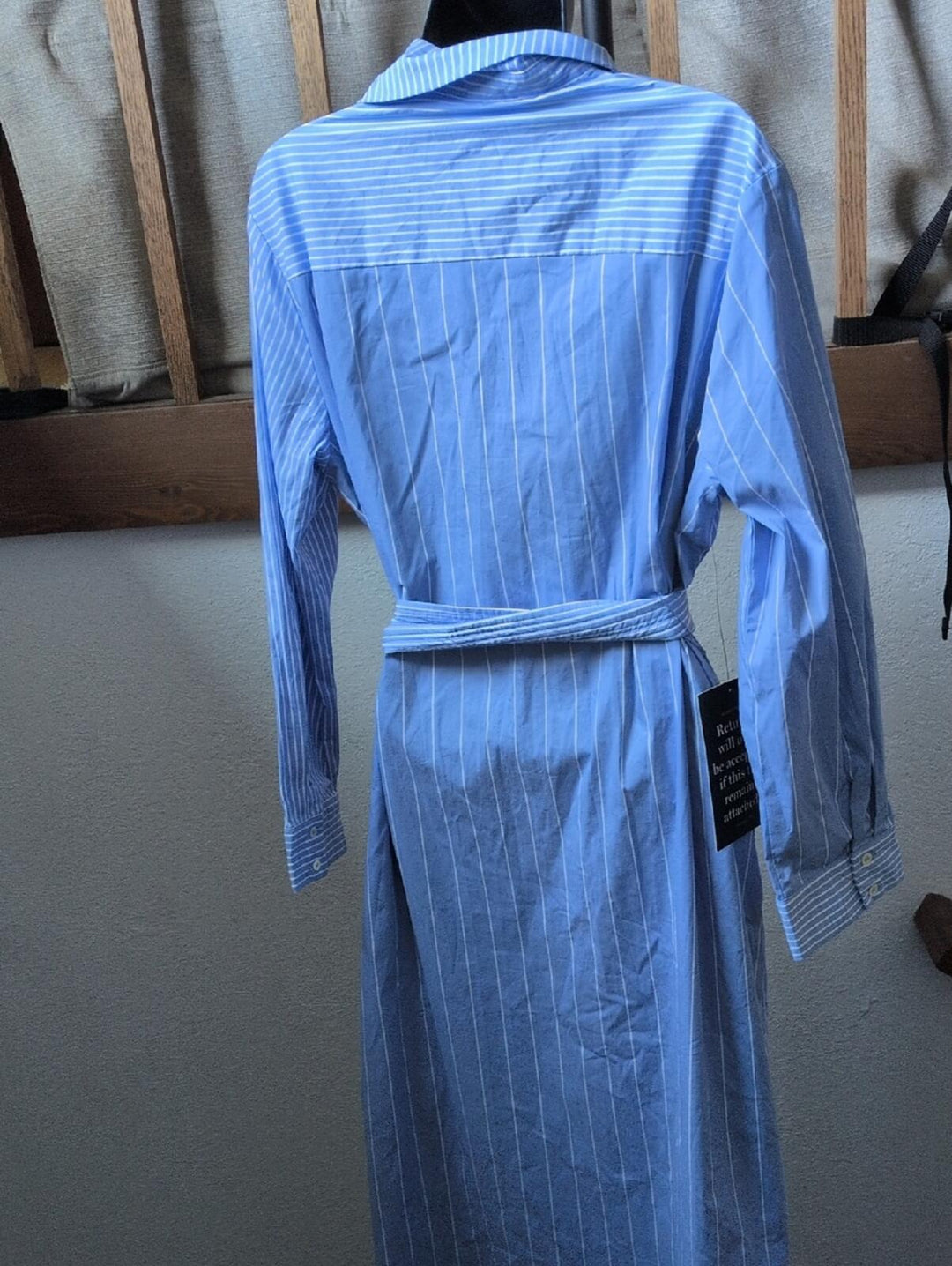 Tuckernuck Pomander Place Chessie Striped Tie Shirt Dress - Large