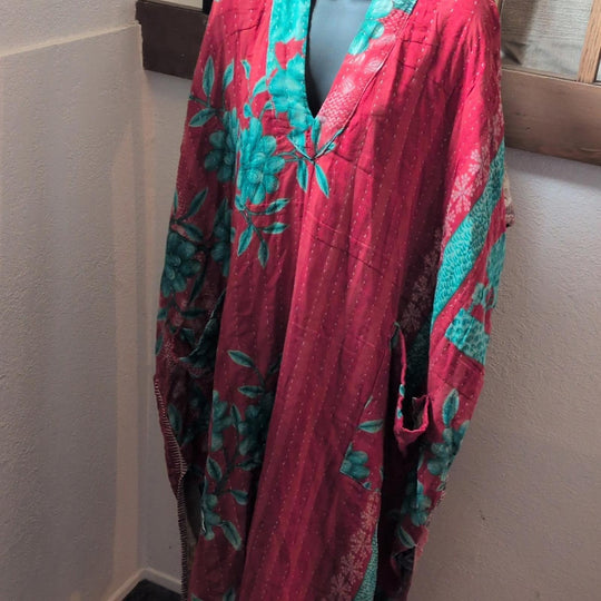 Kantha Bae Red Sari Midi Moo - One Size