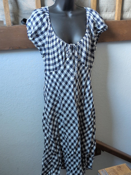Gap × DÔEN 100% Linen Gingham Midi Dress size large