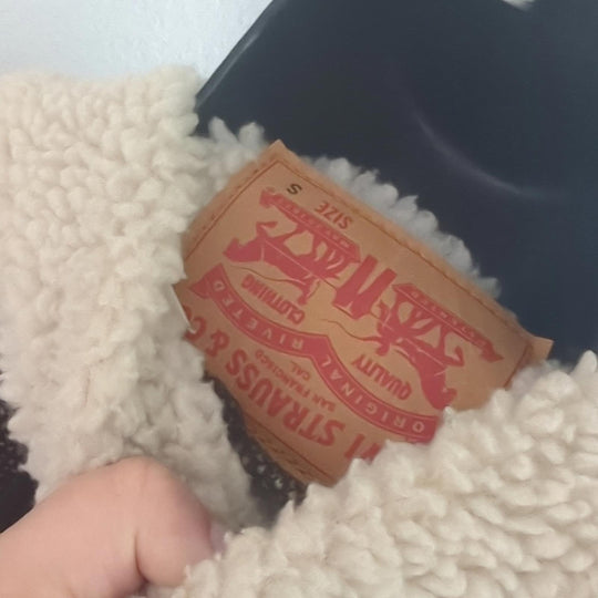 Mens Levi's Sherpa plaid trucker jacket