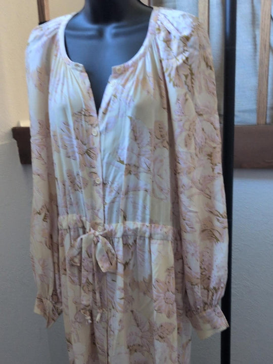 Stine Goya Lydia silk floral long-sleeve midi dress - Medium