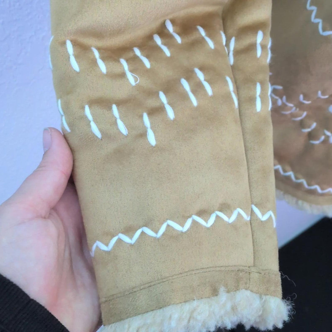 Driftwood Faux Suede Hand Embroidered Style Jacket - Small