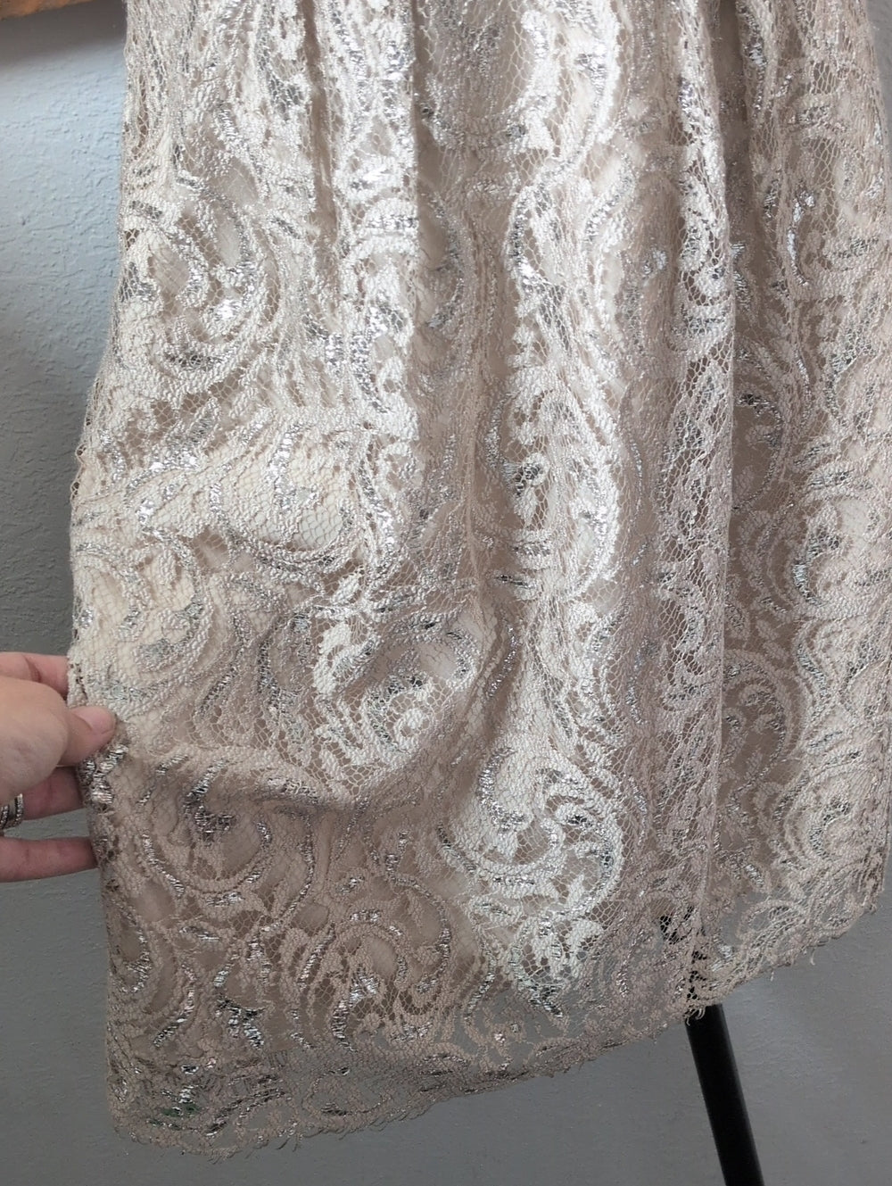 Jenny Yoo BHLDN Harlow metallic lace dress Size 2