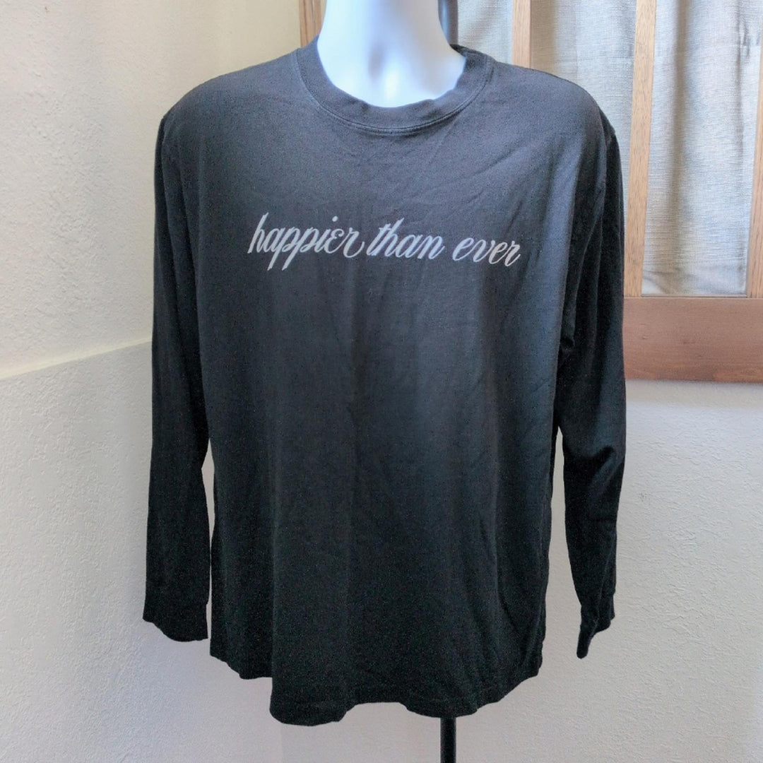 Billie Eilish Happier Than Ever Long Sleeve Black Tour Tee - Large