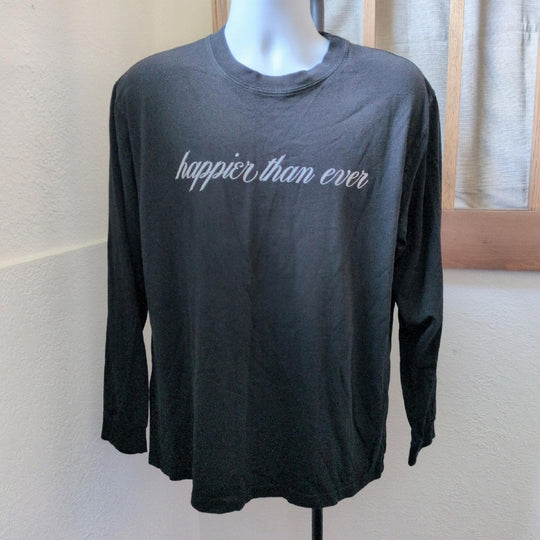 Billie Eilish Happier Than Ever Long Sleeve Black Tour Tee - Large