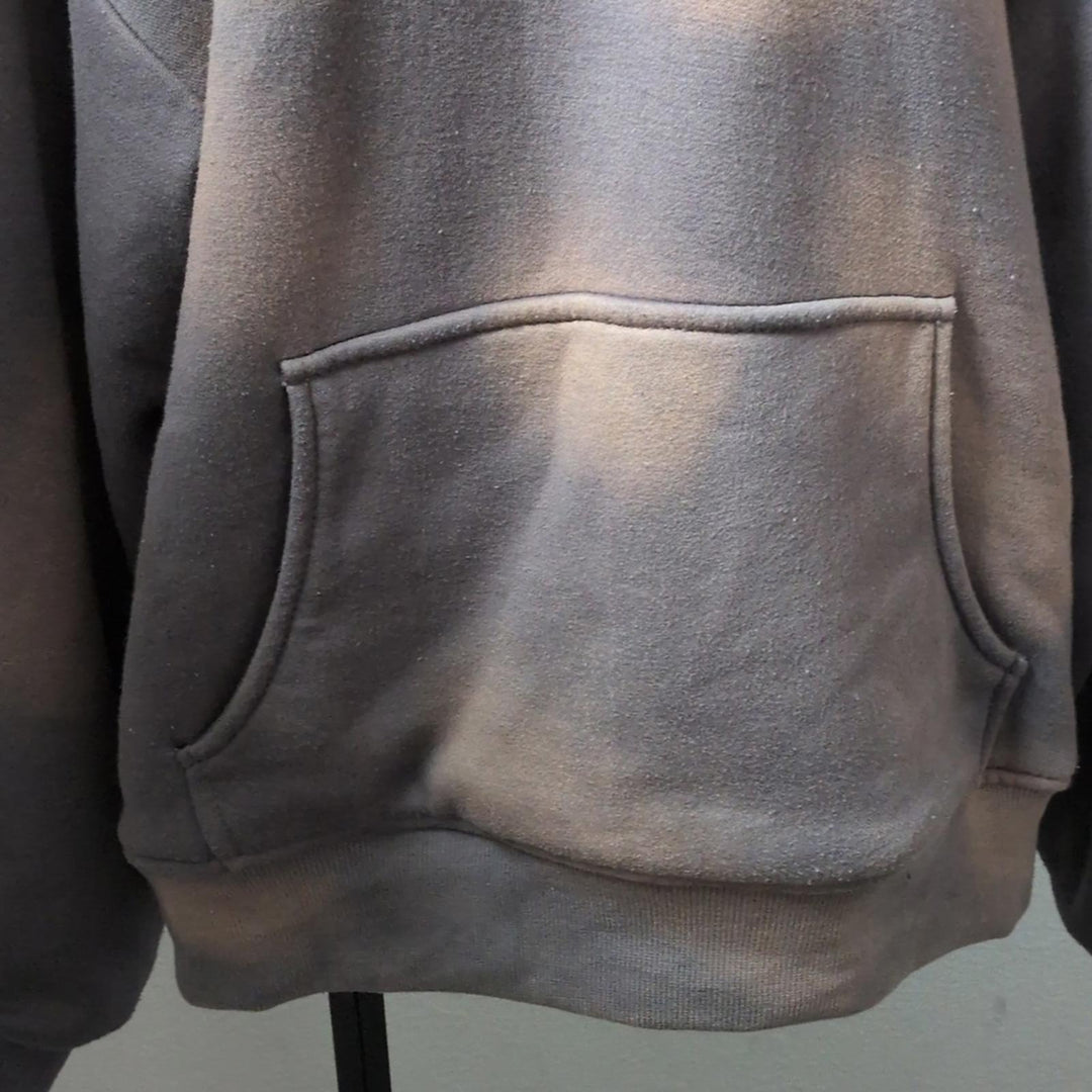 Thirteen Studios Double Layered Hoodie Black Acid Washed
