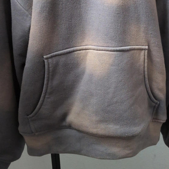 Thirteen Studios Double Layered Hoodie Black Acid Washed