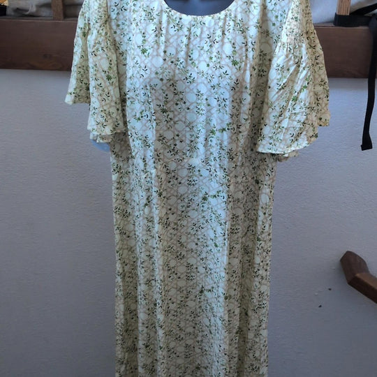 Hill House Home The Dominique Dress In Basketweave Vine Yellow - XL