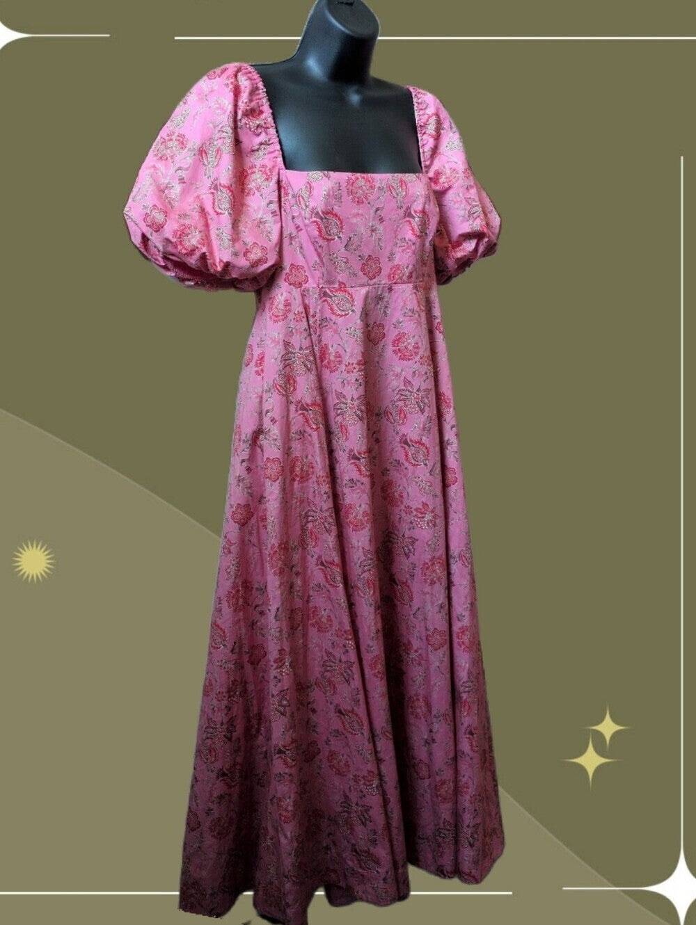 Hill House Home The Matilda Dress  in the Pink Pimlico Floral Ikat pattern