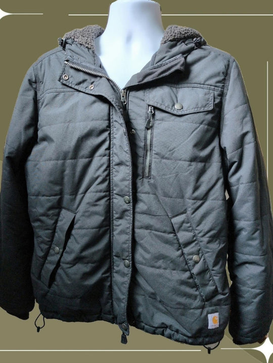 Carhartt women's black hooded utility jacket style 103909 - XL