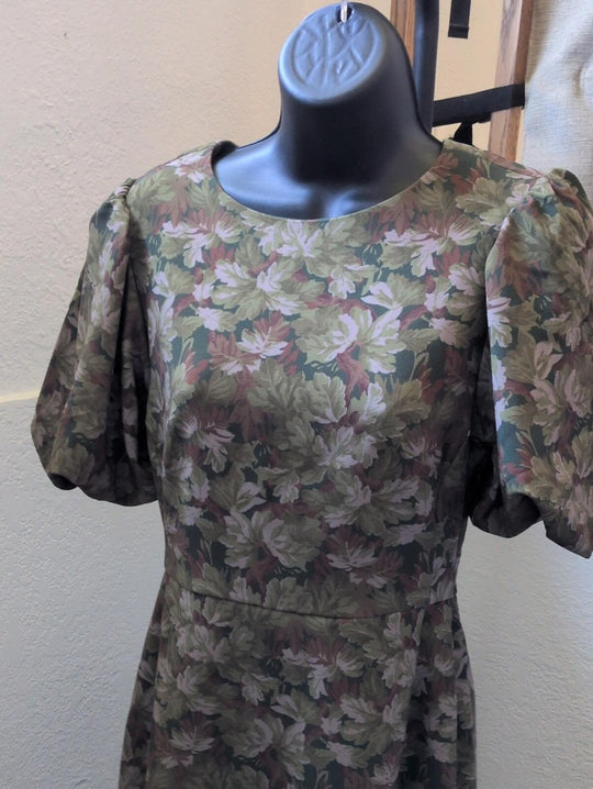 Hill House Home Constance dress In green multi-foliage print - XS