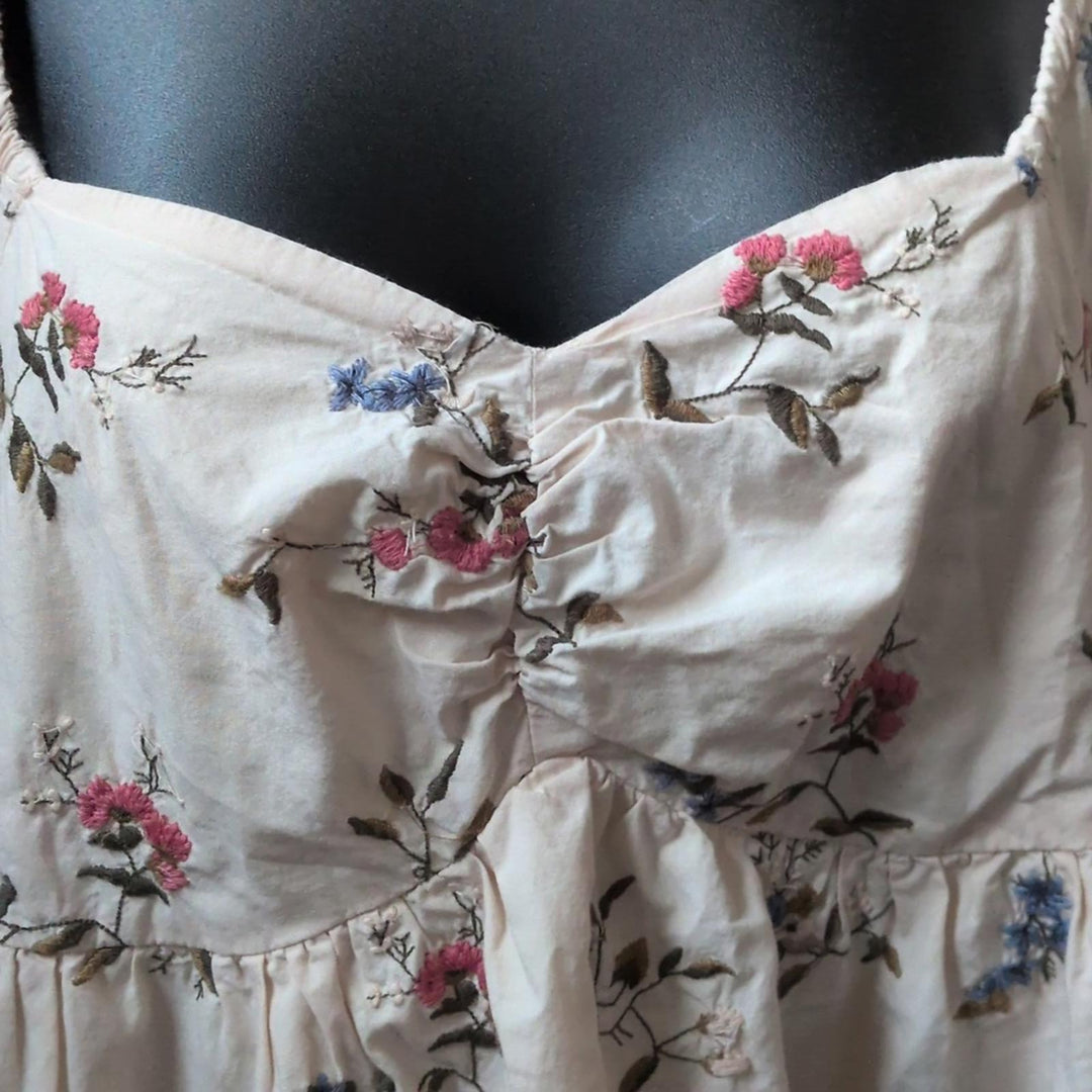 by Anthropologie Long Sleeve Embroidered Mini Dress - Small