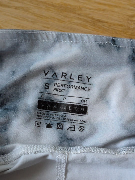 Varley Windsor Performance First leggings In white marble print - Small