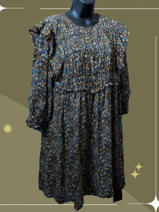 ba&sh Sandra Gathered Babydoll Dress size US 8 (BASH 2)