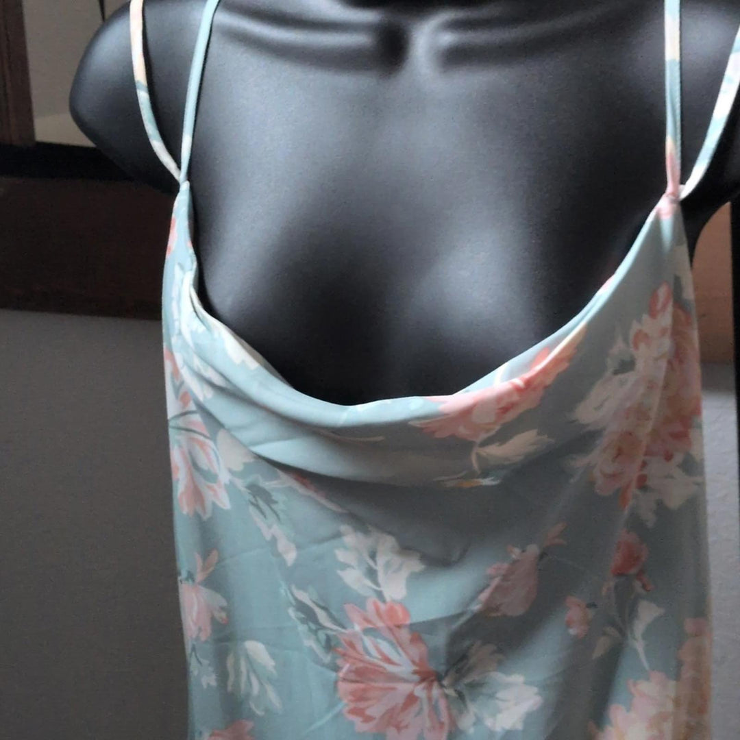Abercrombie And Fitch Cowl Neck Pastel Floral Maxi Dress - Large