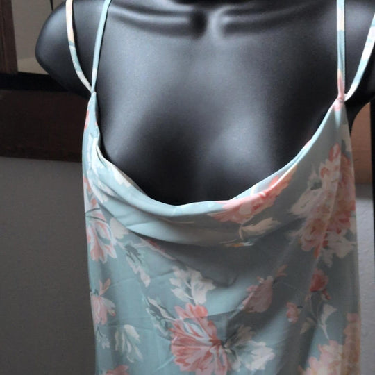 Abercrombie And Fitch Cowl Neck Pastel Floral Maxi Dress - Large