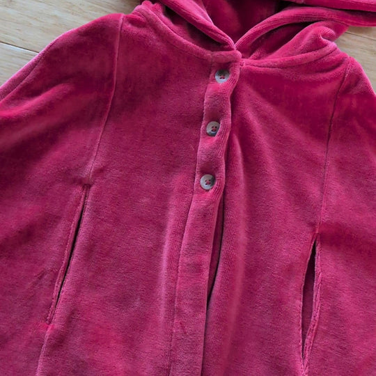Kate Quinn Little Red Riding Cape In Velvet Red - 18-24 Mo