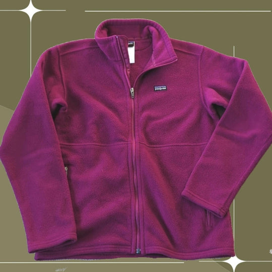 Deep Fuscia Patagonia Synchilla Zip Up - Girls XL