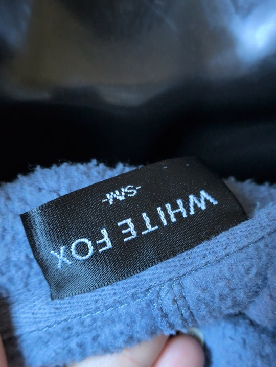 White Fox Blue Hoodie Sweater Size S/M