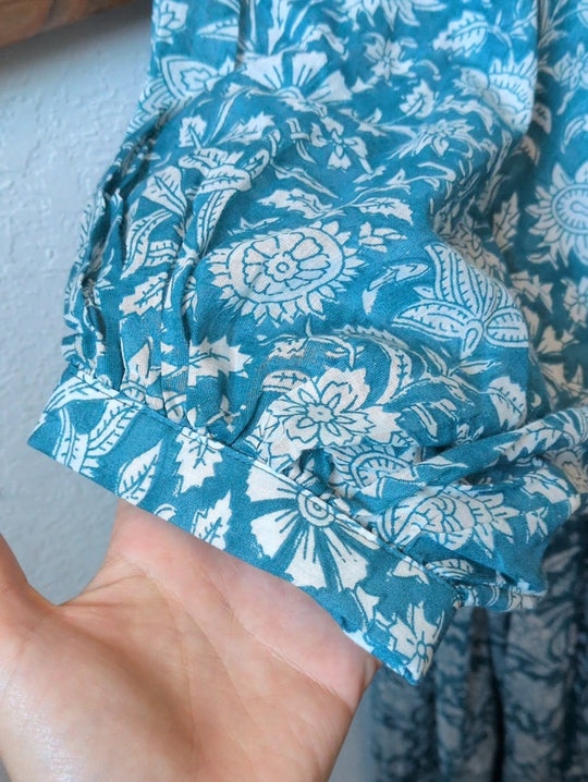 Daughters of India Kyra Midi Dress in Ocean Blue- Small