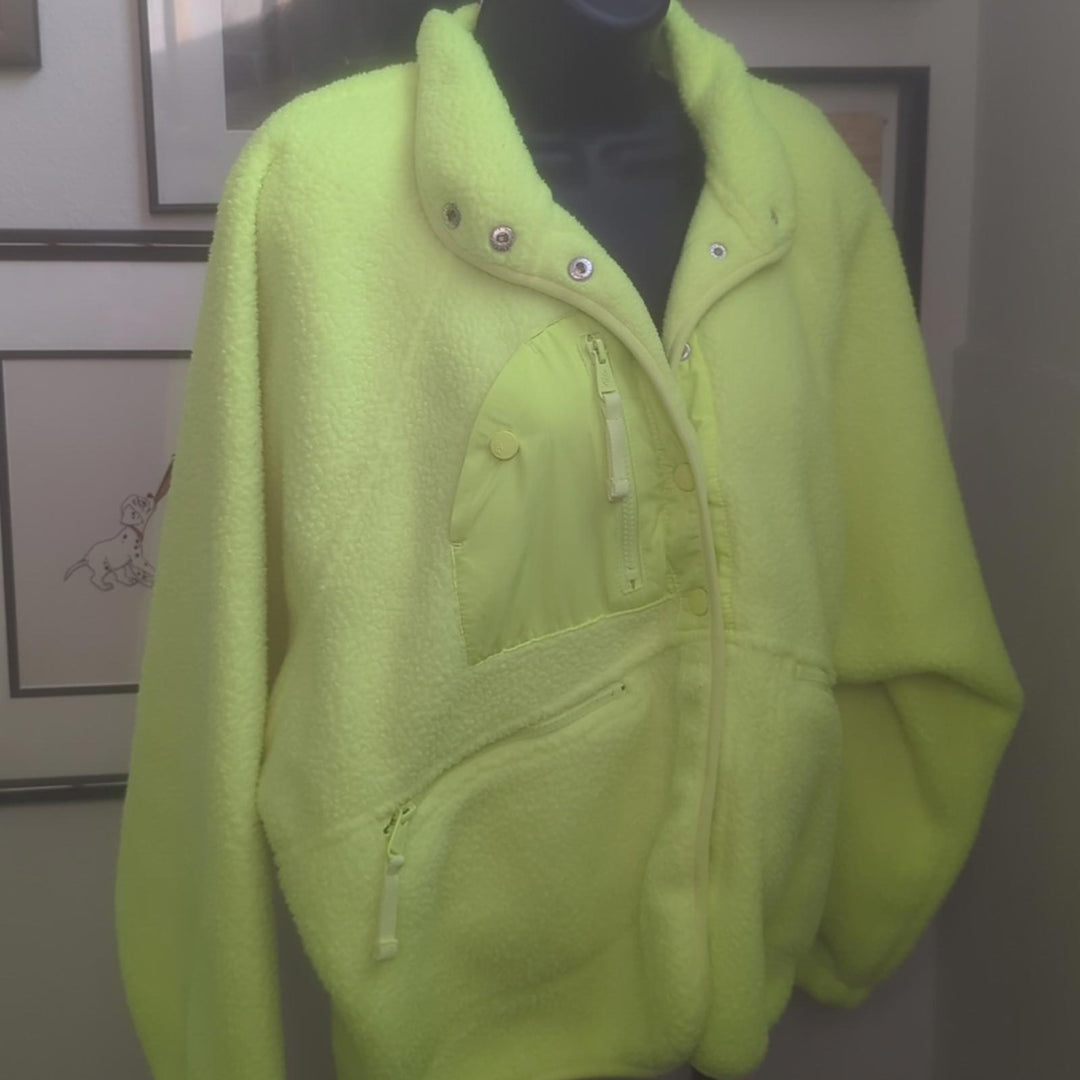 Free People Hit The Slopes Jacket In Highlighter Yellow