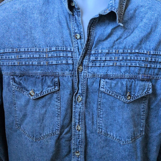 Vintage Wrangler Jean Button Down Shirt - Large