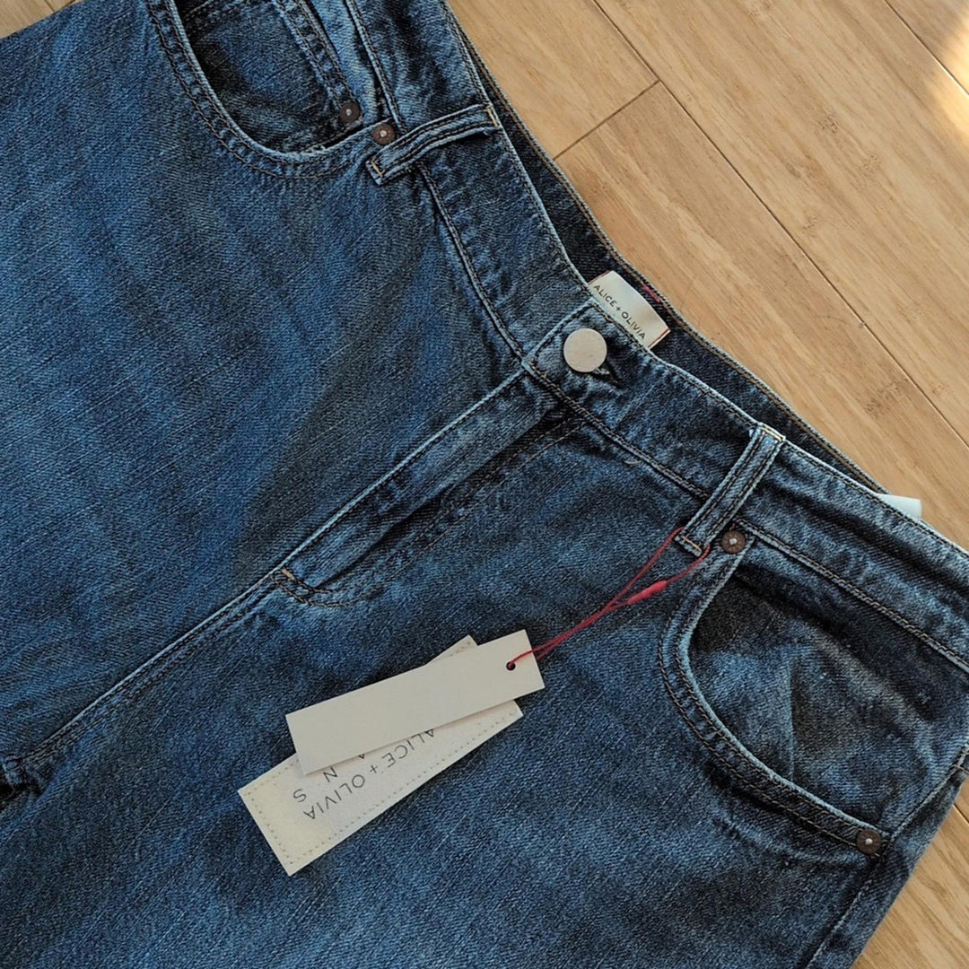 Alice And Olivia Wide Liana Vintage Blue Pants - Size 32