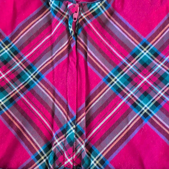 Hope And Henry Organic Cotton Cap Sleeve Tartan Plaid Holiday Dress -  Girls 8